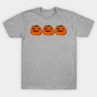 Three Big Halloween Horror Pumpkins T-Shirt